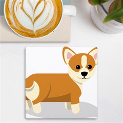 Corgi Dog Puppy Uv Print Square Tile Coaster  by 99art