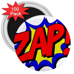 Zap Comic Book Fight 3  Magnets (100 Pack) by 99art