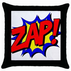 Zap Comic Book Fight Throw Pillow Case (black)