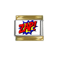 Zap Comic Book Fight Gold Trim Italian Charm (9mm) by 99art