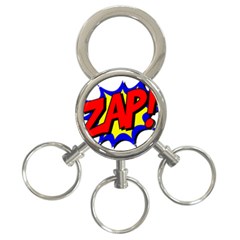 Zap Comic Book Fight 3-ring Key Chain