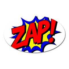 Zap Comic Book Fight Oval Magnet by 99art