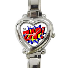 Zap Comic Book Fight Heart Italian Charm Watch