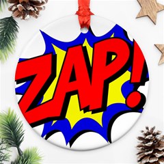 Zap Comic Book Fight Round Ornament (two Sides)