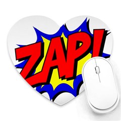 Zap Comic Book Fight Heart Mousepad by 99art