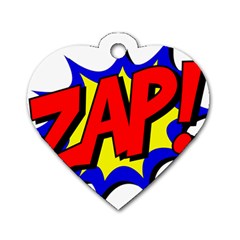 Zap Comic Book Fight Dog Tag Heart (one Side) by 99art