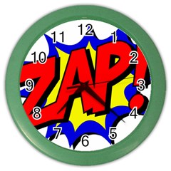 Zap Comic Book Fight Color Wall Clock