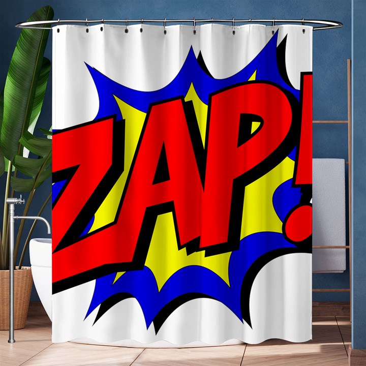 Zap Comic Book Fight Shower Curtain 60  x 72  (Medium) 