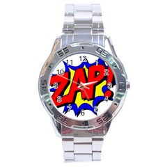 Zap Comic Book Fight Stainless Steel Analogue Watch