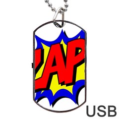 Zap Comic Book Fight Dog Tag Usb Flash (one Side) by 99art