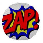 Zap Comic Book Fight Large 18  Premium Round Cushions Front