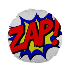 Zap Comic Book Fight Standard 15  Premium Flano Round Cushions by 99art