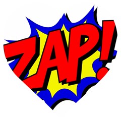 Zap Comic Book Fight Wooden Puzzle Heart by 99art