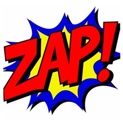 Zap Comic Book Fight Wooden Puzzle Square by 99art