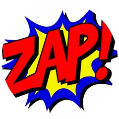 Zap Comic Book Fight Wooden Puzzle Round by 99art