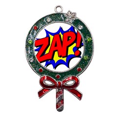 Zap Comic Book Fight Metal X mas Lollipop With Crystal Ornament by 99art