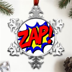 Zap Comic Book Fight Metal Small Snowflake Ornament by 99art