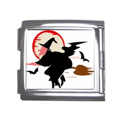 Bat Broom Broomstick Mega Link Italian Charm (18mm) by 99art