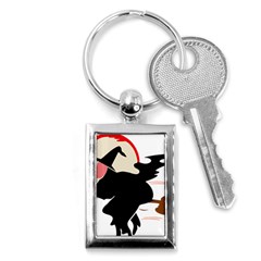 Bat Broom Broomstick Key Chain (rectangle) by 99art