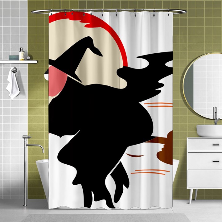 Bat Broom Broomstick Shower Curtain 48  x 72  (Small) 