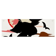 Bat Broom Broomstick Banner And Sign 6  X 2  by 99art