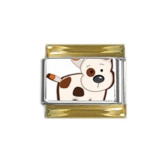 Animation-dog-cute-cartoon-drawing Gold Trim Italian Charm (9mm) by 99art