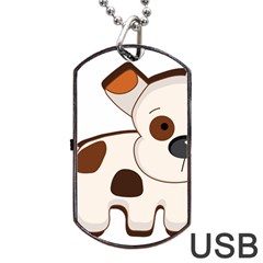 Animation-dog-cute-cartoon-drawing Dog Tag Usb Flash (one Side) by 99art