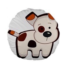 Animation-dog-cute-cartoon-drawing Standard 15  Premium Flano Round Cushions by 99art