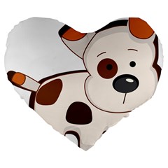 Animation-dog-cute-cartoon-drawing Large 19  Premium Flano Heart Shape Cushions by 99art