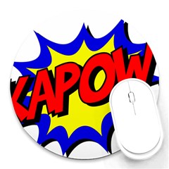 Kapow-comic-comic-book-fight Round Mousepad by 99art