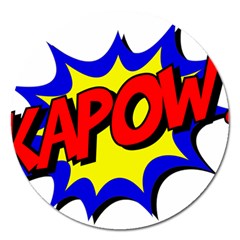 Kapow-comic-comic-book-fight Magnet 5  (round) by 99art