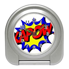 Kapow-comic-comic-book-fight Travel Alarm Clock by 99art