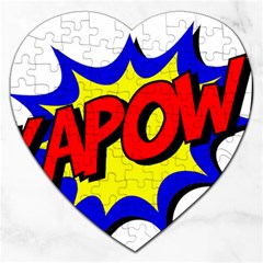 Kapow-comic-comic-book-fight Jigsaw Puzzle (heart) by 99art