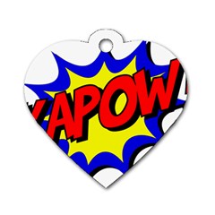 Kapow-comic-comic-book-fight Dog Tag Heart (one Side) by 99art