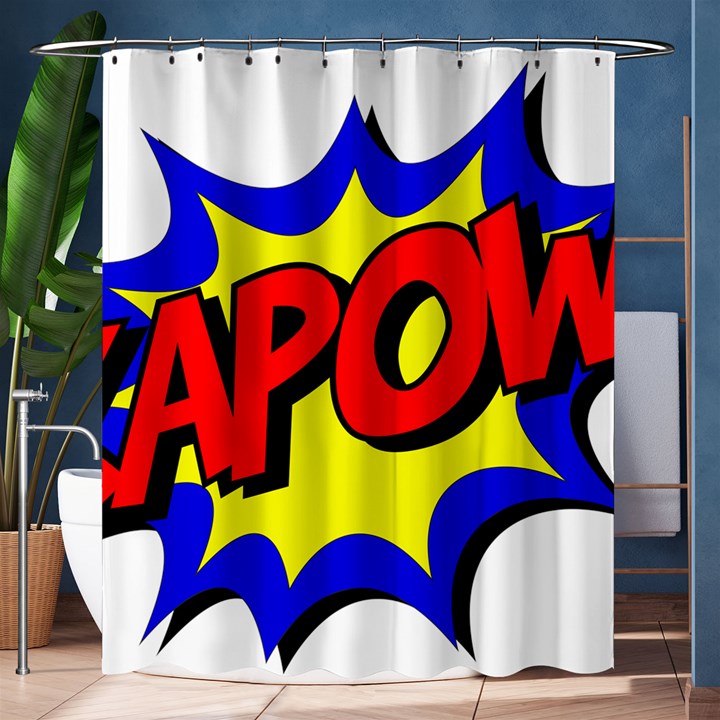 Kapow-comic-comic-book-fight Shower Curtain 60  x 72  (Medium) 