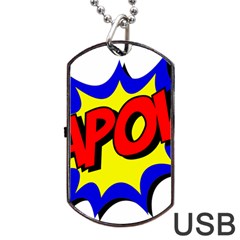 Kapow-comic-comic-book-fight Dog Tag Usb Flash (one Side) by 99art