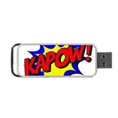 Kapow-comic-comic-book-fight Portable Usb Flash (one Side) by 99art