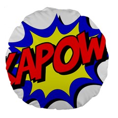 Kapow-comic-comic-book-fight Large 18  Premium Round Cushions by 99art