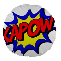 Kapow-comic-comic-book-fight Large 18  Premium Flano Round Cushions by 99art