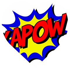 Kapow-comic-comic-book-fight Wooden Puzzle Heart by 99art