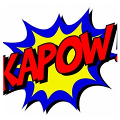 Kapow-comic-comic-book-fight Wooden Puzzle Square by 99art