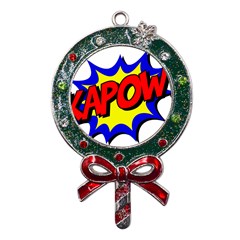 Kapow-comic-comic-book-fight Metal X mas Lollipop With Crystal Ornament by 99art