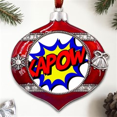 Kapow-comic-comic-book-fight Metal Snowflake And Bell Red Ornament