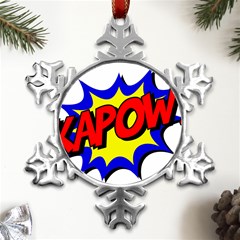 Kapow-comic-comic-book-fight Metal Small Snowflake Ornament by 99art