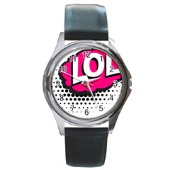 Lol-acronym-laugh-out-loud-laughing Round Metal Watch