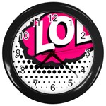 Lol-acronym-laugh-out-loud-laughing Wall Clock (Black) Front