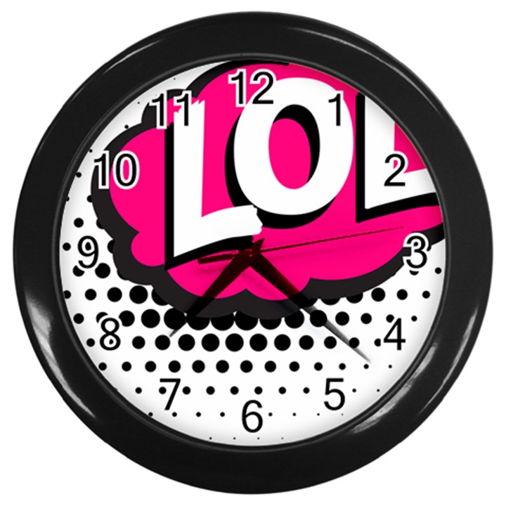 Lol-acronym-laugh-out-loud-laughing Wall Clock (Black)