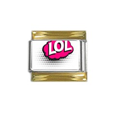 Lol-acronym-laugh-out-loud-laughing Gold Trim Italian Charm (9mm)