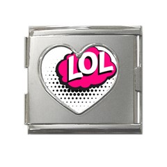 Lol-acronym-laugh-out-loud-laughing Mega Link Heart Italian Charm (18mm)