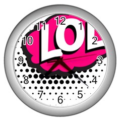 Lol-acronym-laugh-out-loud-laughing Wall Clock (silver) by 99art